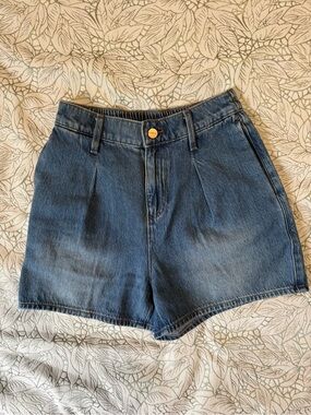 Express High Waist Blue Denim Shorts
